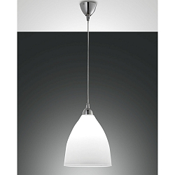 Fabas Luce PROVENZA Pendant luminaire, E27, Ø 27cm, chromed / glass, white