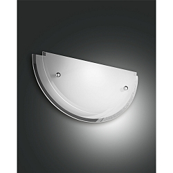 Luminaire mural HILL semi-circulaire E27 IP20, chrome, blanche gradable