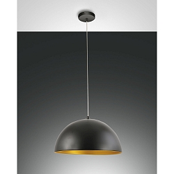 Luminaire à suspension DINGLE rond E27 IP20, noir  gradable