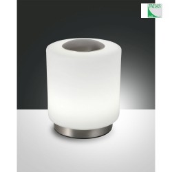 Lampe de table SIMI cylindrique, dimmable IP20 nickel satin gradable