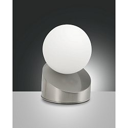 Lampe de table GRAVITY rond, dimmable IP20, nickel satin� gradable