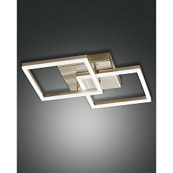 Luminaire de plafond BARD 45X45 petit, 2 voies, contr�lable par la voix, Smartluce inclus IP20, or mat, satin� gradable