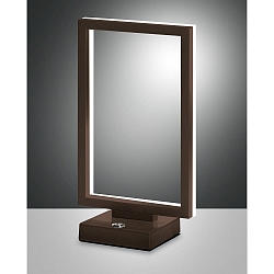 Lampe de table BARD IP20, brun rouille, satiné gradable