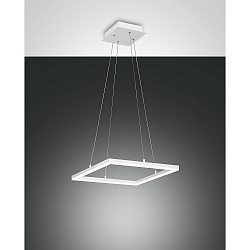 Luminaire � suspension BARD 42X42 carr�, contr�lable par la voix, Smartluce inclus IP20, satin�, blanche gradable