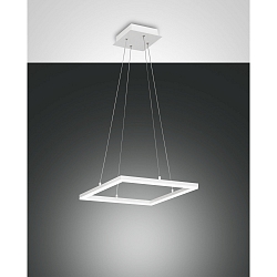 Luminaire à suspension BARD carré, dimmable IP20, satiné, blanche gradable