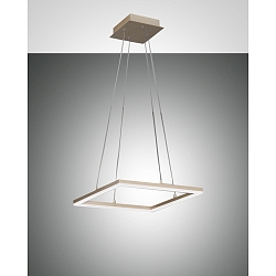 Luminaire à suspension BARD carré, dimmable IP20, or mat, satiné gradable
