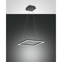 Luminaire � suspension BARD 42X42 carr�, contr�lable par la voix, Smartluce inclus IP20, anthrazit, satin� gradable