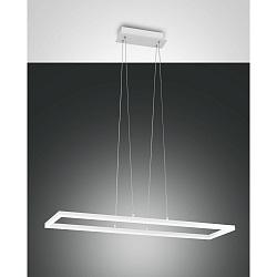 Luminaire à suspension BARD angulaire, langue IP20, satiné, blanche gradable