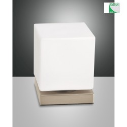 Lampe de table BRENTA forme en d, avec capteur, dimmable IP20 or mat, blanche gradable