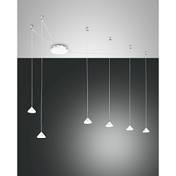 Luminaire à suspension ISABELLA 6 flammes IP20, chrome, satiné, blanche gradable