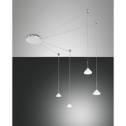 Luminaire à suspension ISABELLA 4 flammes, contrôlable par la voix, Smartluce inclus IP20, chrome, satiné, blanche gradable