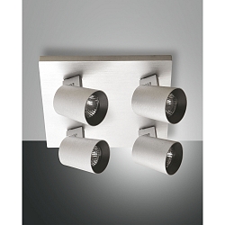 Spot MODO 4 flammes, r�glable GU10 IP20, aluminium bross� gradable