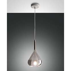 Luminaire à suspension LILA à 1 flamme E27 IP20, couleurs fumée, blanche gradable