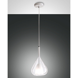 Luminaire à suspension LILA à 1 flamme E27 IP20, transparent, blanche gradable