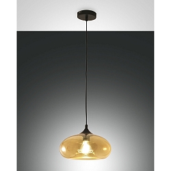 Luminaire à suspension ELA réglable E27 IP20, ambre, noir  gradable