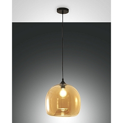 Luminaire à suspension MAIA réglable E27 IP20, ambre, noir  gradable