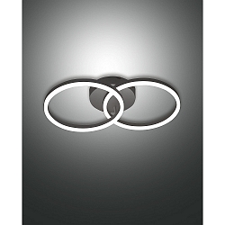 Luminaire mural GIOTTO direct, indirect, contr�lable par la voix, Smartluce inclus IP20, satin�, noir gradable