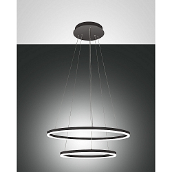 Luminaire à suspension GIOTTO 2 voies, contrôlable par la voix, Smartluce inclus IP20, satiné, noir gradable
