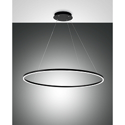 LED Pendant luminaire GIOTTO, 60W, 3000K, 6300lm, IP20, incl. Smartluce, black