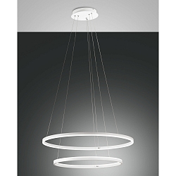 LED Pendant luminaire GIOTTO, 37+28W, 3000K, 4030+3020lm, IP20, Smartluce compatible, white
