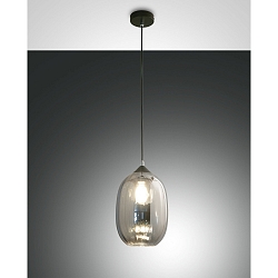 Luminaire à suspension INFINITY petit, rond E27 IP20, couleurs fumée, noir  gradable