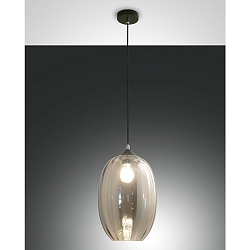 Luminaire à suspension INFINITY grand, rond E27 IP20, couleurs fumée, noir  gradable