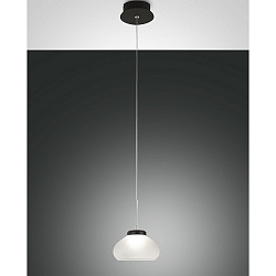 Luminaire à suspension ARABELLA court, contrôlable par la voix, Smartluce inclus IP20, noir, blanche gradable