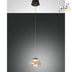 LED Pendant luminaire ARABELLA, incl. Smartluce, 1x 8W, 3000K, 720lm, IP20, height 200cm max., amber