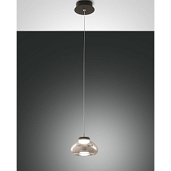 Luminaire à suspension ARABELLA court, contrôlable par la voix, Smartluce inclus IP20, noir, blanche gradable