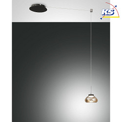 LED Pendant luminaire ARABELLA, incl. Smartluce, 1x 8W, 3000K, 720lm, IP20, height 350cm max., amber