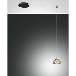 Luminaire à suspension ARABELLA langue, contrôlable par la voix, Smartluce inclus IP20, ambre, noir gradable