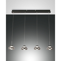 LED Pendant luminaire ARABELLA 1, 4x 8W, 3000K, 2880lm, IP20, gray transparent