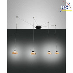 LED Pendant luminaire ARABELLA 2, incl. Smartluce, 4x 8W, 3000K, 2880lm, IP20, amber