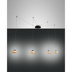 LED Pendant luminaire ARABELLA 2, 4x 8W, 3000K, 2880lm, IP20, amber