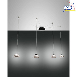 LED Pendant luminaire ARABELLA 2, incl. Smartluce, 4x 8W, 3000K, 2880lm, IP20, gray transparent