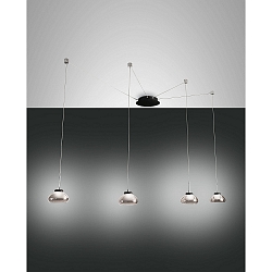 Luminaire à suspension ARABELLA 4 flammes, langue, contrôlable par la voix, Smartluce inclus IP20, couleurs fumée