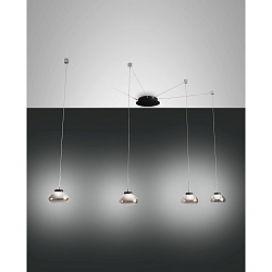 LED Pendant luminaire ARABELLA 2, 4x 8W, 3000K, 2880lm, IP20, gray transparent