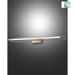 LED Wall luminaire RAPALLO, 1x 14W, 3000K, 1470lm, IP44, satin brass