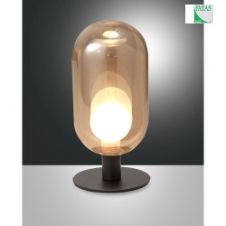 Lampe de table GUBBIO cylindrique, dimmable G9 IP20 ambre, noir gradable