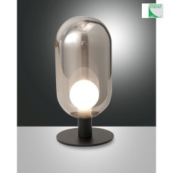 Lampe de table GUBBIO cylindrique, dimmable G9 IP20, couleurs fume, noir  gradable