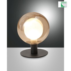 Lampe de table TERAMO rond, dimmable G9 IP20 ambre, noir gradable