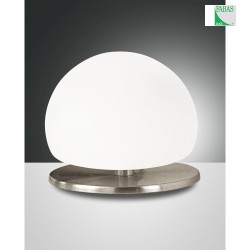 Lampe de table MORGANA court, dimmable G9 IP20, nickel satin gradable