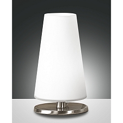 Lampe de table MILADY dimmable G9 IP20, nickel satin�, blanche gradable