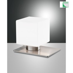 Lampe de table ZARA forme en d, angulaire G9 IP20 nickel satin, blanche gradable