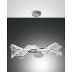 Luminaire à suspension SYLVIE rond, dimmable IP20, transparent, blanche gradable