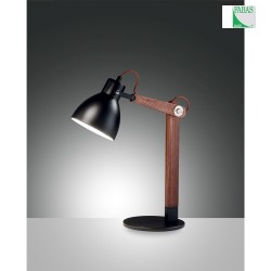 Lampe de table SVEVA avec interrupteur, inclinable E27 IP20 noir , noisette