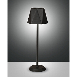 Lampe de table � accu KATY haut / bas, avec connexion USB, avec variateur tactile IP54, noir gradable