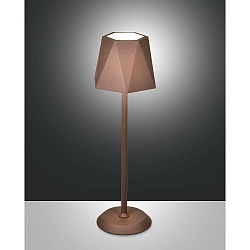 Lampe rechargeable KATY avec variateur tactile IP54, brun rouille gradable