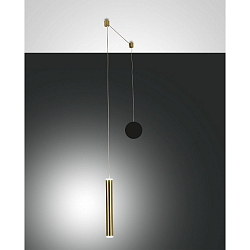 Luminaire à suspension PRADO IP20, laiton, satiné, noir gradable