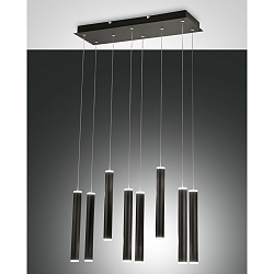 LED Pendant luminaire PRADO, round, 8x 6,5W, 3000K, 5760lm, IP20, black